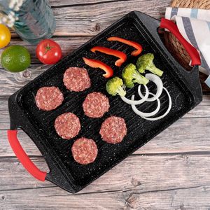 Durable Die-<b>Cast</b> Aluminum Cookware Non-Stick Grill <b>Pan</b> Induction Cooker Compatible Square Oven Detachable Silicone Holders Metal - Product Image 4