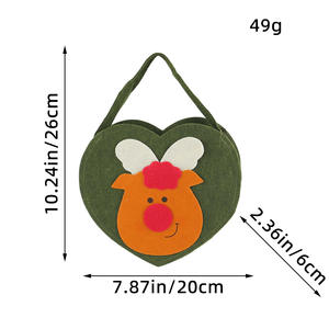 Sacs cadeaux en forme de cœur de Noël |   Sac à main 3D Père Noël, Sacs à bonbons en forme de pomme de dessin animé, Sacs à friandises de Noël - Product Image 6