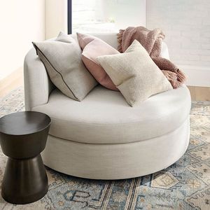 Fauteuil simple rotatif <span class=keywords><strong>de</strong></span> haute qualité, design nordique, <span class=keywords><strong>luxe</strong></span> léger, moderne, tissu technique, écologique, pour appartement, hôtel - Product Image 4
