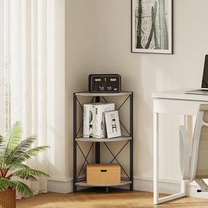 Librería de madera maciza personalizada de 3 niveles Base de metal conveniente Versátil contemporáneo para sala de estar Dormitorio Hotel Comedor Uso - Product Image 3