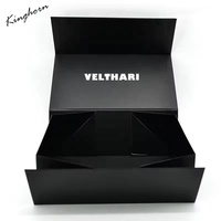 Boîtes d'emballage en carton noir de luxe Boîtes cadeaux magnétiques pliantes avec fermeture magnétique Logo personnalisé pour bijoux collier boucles d'oreilles
