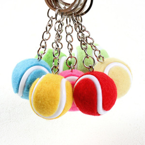 High Quality Colorful 3D Mini Plastic Material Tennis Ball Keychain Promotion Sports Toys for Kids Boys and Girls Bag Charm