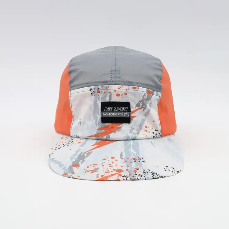 3 צבע רך שטוח ברים ריצה ספורט כובע כובע, לוגו מותאם אישית 5 פנל פוליאסטר רגיל רכיבה על אופניים Snapback כובעים