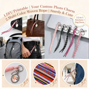 Llavero de Cuerda de Nailon Tejida con Diseño de Bloques de Color, Accesorio de Bolso con Sublimación, Llavero para <span class=keywords><strong>Mujer</strong></span>, Regalo de Amistad - Product Image 5