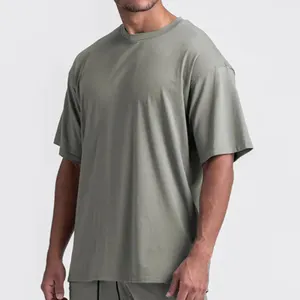 Camiseta deportiva para hombre 95% poliéster 5% Spandex gimnasio cuello redondo diseño liso ropa deportiva camiseta con logotipo personalizado camiseta para hombre
