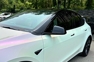 Vinilo para autos con efecto perlado, blanco a morado, PET de 8.5mil, alto brillo, autoadhesivo, antiarañazos, película que cambia de color. - Product Image 5