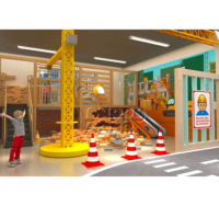 Ensemble de jeu d'imitation pour tout-petits : Chantier de construction avec grue à briques et tour, aire de jeux intérieure souple