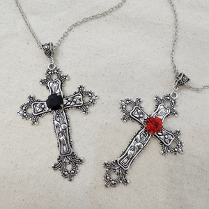 Collar con colgante de Cruz cúbica accesorio de moda antiguo vintage estilo único - Product Image 1