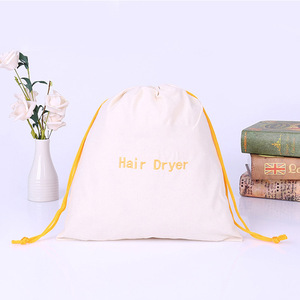 Sac en coton personnalisé avec logo, sac de rangement de luxe pour hôtel, pochette pour sèche-cheveux, sac anti-poussière en tissu, vente en gros - Product Image 5