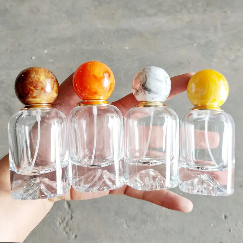 Großhandel 50ML Crimp Parfüm flasche Runde geformte benutzer definierte leere Glass prüh flaschen für Parfüm Parfüm flaschen Großhandel