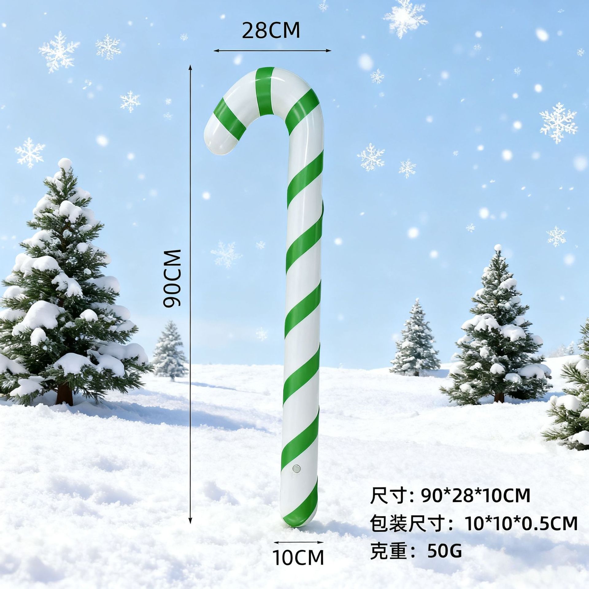 Bastón de senderismo de 90 cm (verde)