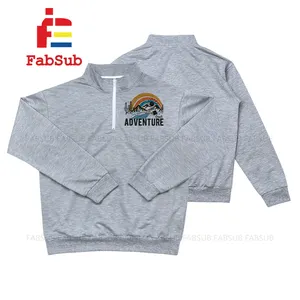 Custom Print 1/4 Zip Sweatshirt Sublimation Hoodie Jacket Quarter Zip 100% Polyester For Adult Toddler Youth