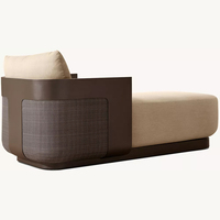 Chaise longue d'extérieur RH Style Sedona Cane, lit de repos en aluminium et osier tressé résistant aux intempéries pour piscine, patio, plage