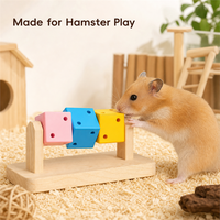 Jouet à mâcher pour hamster en bois naturel durable, écologique, non électrique, blocs de cubes colorés rotatifs pour le broyage des dents et l'enrichissement