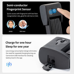 टलॉक बल ऐप एंटी-कटिंग बाइक फिंगरप्रिंट लॉक भारी शुल्क इलेक्ट्रॉनिक मोटरसाइकिल लॉक कुंजी डिजिटल बाइक लॉक - Product Image 4