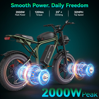 Bicicleta Eléctrica JANSNO de Doble Suspensión y Doble Motor, 48V 37AH, Batería de Litio Doble, Estilo Vintage, Neumáticos Anchos, JANSNO X80, Stock en la UE y Alemania