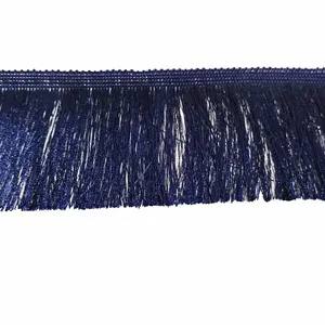 Indian Navy Blue Fringe Trim With Embellishment Border For Crafting Tassels fringe trim Price By Yard Bulk Product