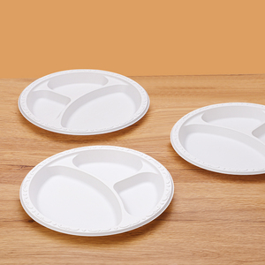 <span class=keywords><strong>Assiette</strong></span> <span class=keywords><strong>jetable</strong></span> biodégradable DG de 9 pouces de couleur blanche, 7 pouces, 1 <span class=keywords><strong>compartiment</strong></span>, 100% compostable, <span class=keywords><strong>assiette</strong></span> ronde - Product Image 4