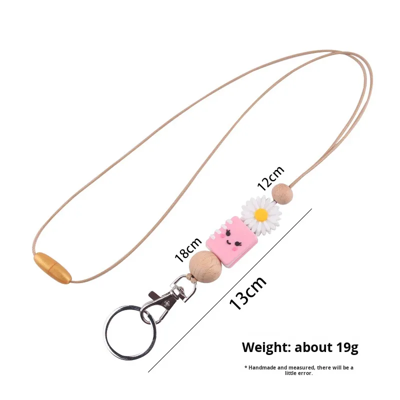 New Style Colorful Tie Silicone Beaded Beaded Hearts Custom Letter Lanyard Image 5
