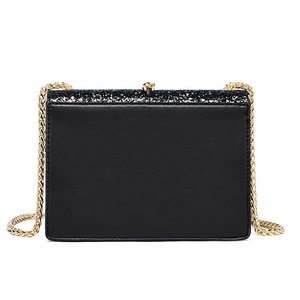 Royal Fair RTS in Stock Borsa a Tracolla <span class=keywords><strong>Nera</strong></span> Glitterata, Pochette <span class=keywords><strong>da</strong></span> <span class=keywords><strong>Sera</strong></span>, Borsa per Appuntamenti, Borsa a Catena alla Moda per Donne, Borsa <span class=keywords><strong>da</strong></span> Festa - Product Image 2