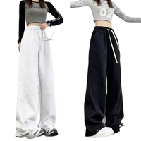Pantalon de survêtement unisexe automne, coupe droite ample, doublure polaire épaisse, grande taille, décontracté, pour le sport
