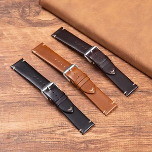 Correa de reloj unisex de cuero genuino de vaca suave, a la moda, con hebilla de pin, para piel grasa, 18 20 22mm, en stock, venta al por mayor - Product Image 2