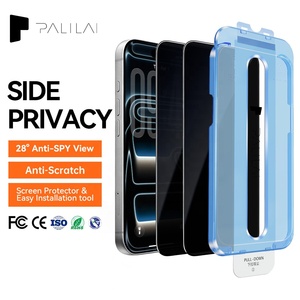 Protection d'écran de confidentialité sans bordure à installation en un clic pour Apple iPhone 17 16 15 14 13 12 Pro Max, <span class=keywords><strong>film</strong></span> en verre 2.5D de 0,33 mm - Product Image 1