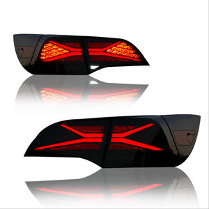 <b>Led</b> Tail <b>Lights</b> For Tesla Model 3 Model Y Upgrade Retrofit 12V Black Housing <b>Red</b> Lens - Product Image 3