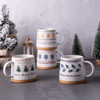 Articles de décoration de Noël les plus vendus 13oz tasses blanches tasse à café en céramique avec logo personnalisé