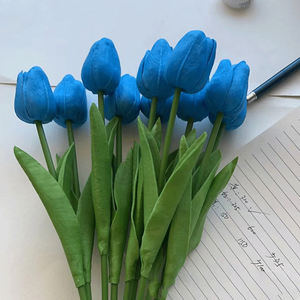 Usine de gros de haute qualité Offre Spéciale Real Touch PU violet tulipe <span class=keywords><strong>fleurs</strong></span> artificielles pour la décoration de mariage de bureau à domicile - Product Image 4