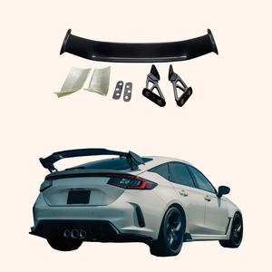 สำหรับ <span class=keywords><strong>Honda</strong></span> <span class=keywords><strong>Civic</strong></span> FE1 22 + (ซีดานเท่านั้น) สไตล์คาร์บอน M ปีกสปอยเลอร์หลังพร้อมขาตั้ง - Product Image 1