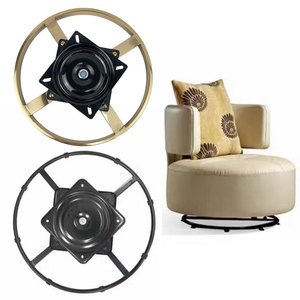 เก้าอี้โซฟากระจกสีทองแบบหมุนขนาดใหญ่360องศาฐานเก้าอี้โซฟาสำหรับห้องครัวห้องรับประทานอาหารห้องนั่งเล่นสำหรับโซฟา - Product Image 1