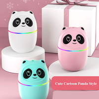 Mini humidificateur USB de dessin animé pour la maison, la chambre à coucher, le bureau, l'aromathérapie, vaporisateur d'huiles essentielles, petit humidificateur en plastique mignon en forme de panda