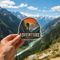 Autocollant personnalisé découpé à la forme pour l'aventure, la randonnée et les voyages en plein air, en vinyle Yingao, imperméable et résistant aux UV, pour fenêtre de camping-car ou de caravane