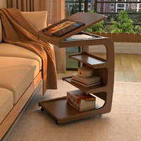 Table d'appoint mobile en bois pour canapé, meuble de salon avec roulettes, couvercle rabattable, étagère de rangement multifonctionnelle, petite table basse pour la maison