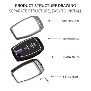 Étui de protection pour clé de voiture en alliage de zinc et gel de silice pour Ssangyong Korando <span class=keywords><strong>Lester</strong></span> Rodius Tivolan, porte-clés, accessoires de sac - Product Image 5