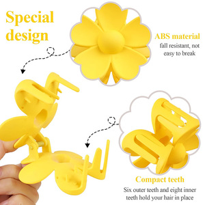 Candy Color Hawaii <b>Hair</b> <b>Clip</b> <b>Hair</b> Claw <b>Clips</b> Girls Elegant Plastic Colorful Flower Claw <b>Clips</b> - Product Image 3