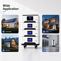 Batterie domestique extensible et empilable LiFePO4 pour stockage solaire 5 kWh par module avec BMS intelligent pour système d'alimentation domestique flexible