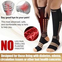 Chaussettes de compression montantes personnalisées avec soutien de la voûte plantaire et de la cheville, maille respirante et semelle antidérapante pour la course et l'entraînement, hommes et femmes, vente en gros