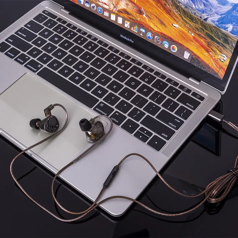 Headphone Dynamic Dj Monitor Earbuds Hifi Bass In Ear Headset Wired 3.5 Sports Earphone type c headphones