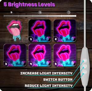 Letrero LED de Neón Personalizado con Diseño de Boca Grande y Labios Rojos, Control por Bluetooth/WiFi, Resistente al Agua IPX7, Energía Solar, para Publicidad en Edificios y Tiendas - Product Image 4