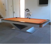 Table de billard BVM haut de gamme au design contemporain, 9 pieds, professionnelle, avec plateau en pierre bleue, poches en verre, pour intérieur, finition de luxe