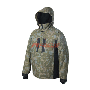 Chaqueta Impermeable, Transpirable y Cortavientos para Deportes + Pantalones con Tirantes, Sin Elasticidad, Patrón de Camuflaje Verde Oliva, Acolchado - Product Image 3