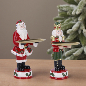 Redeco جديد إبداعي السيراميك كسارة البندق عيد الميلاد مع علبة معلمة ذهبية زخرفة سانتا كلوز تمثال للهدايا تزيين المنزل - Product Image 5