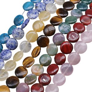 Cristal naturel agate circulaire feuille plate semi-fini bricolage lâche perle chaîne bijoux accessoires - Product Image 2