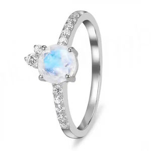 Glamour Hot Fashion Natural Rainbow <b>Moonstone</b> Women 925 Sterling Silver Jewelry Engagement <b>Ring</b> - Product Image 4