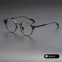 Nouveautés 0080 : Montures de lunettes rétro de haute qualité en acétate et titane pour lunettes optiques. Vente en gros de haute qualité.