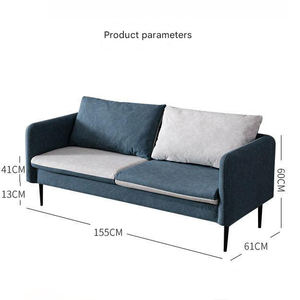 Sofá de 2 Plazas de Diseño Moderno y Minimalista con Bloques de Color, Sofá Seccional Pequeño para Sala de Estar con Comodidad Exquisita - Product Image 6