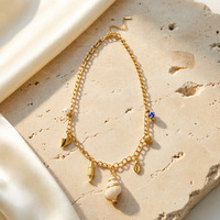 Collier pendentif coquillage élément océanique plaqué or PVD 18 carats pour femme, en acier inoxydable inaltérable, bijou raffiné, cadeau idéal