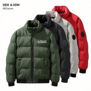 Custom Logo Printed Eco-Friendly Thick Zipper Winter Warm Bubble Puffer Polyester Filled Casual Coats <b>Jackets</b> - Product Image 2